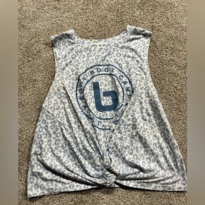 blue leopard crop burn boot camp tank